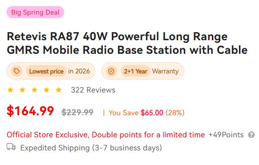 rETEVIS ra87 DETAILS